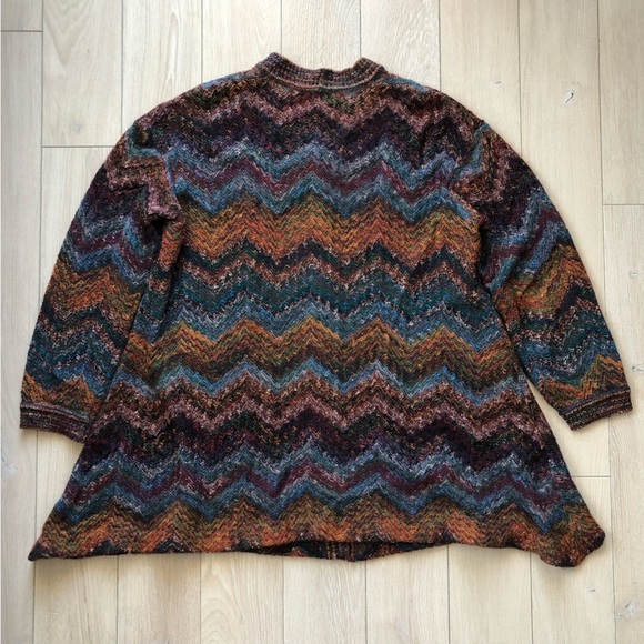 Vintage Missoni Made in Italy Chevron Knit Wool Mohair Cardigan Women’s 90s - Picture 2 of 13